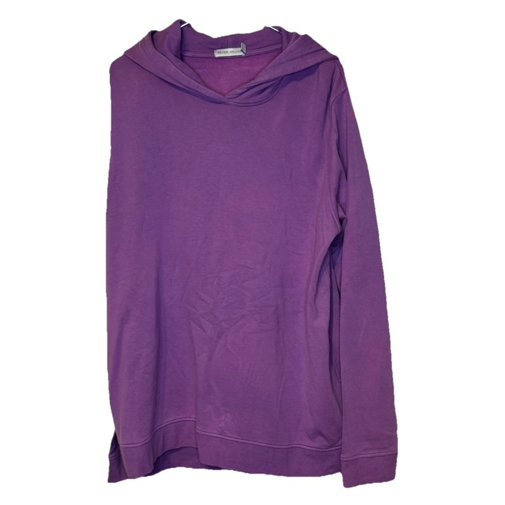 Peter Millar Women's Sweatshirt Hooded Long Sleeve Relaxed Pullover Purple Large